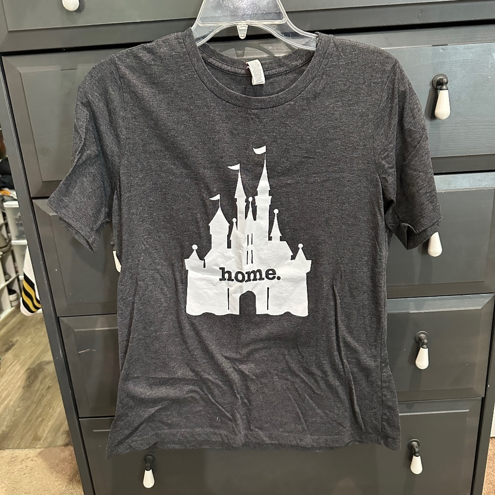 Disney World Castle “home” shirt, Bella Canvas size L